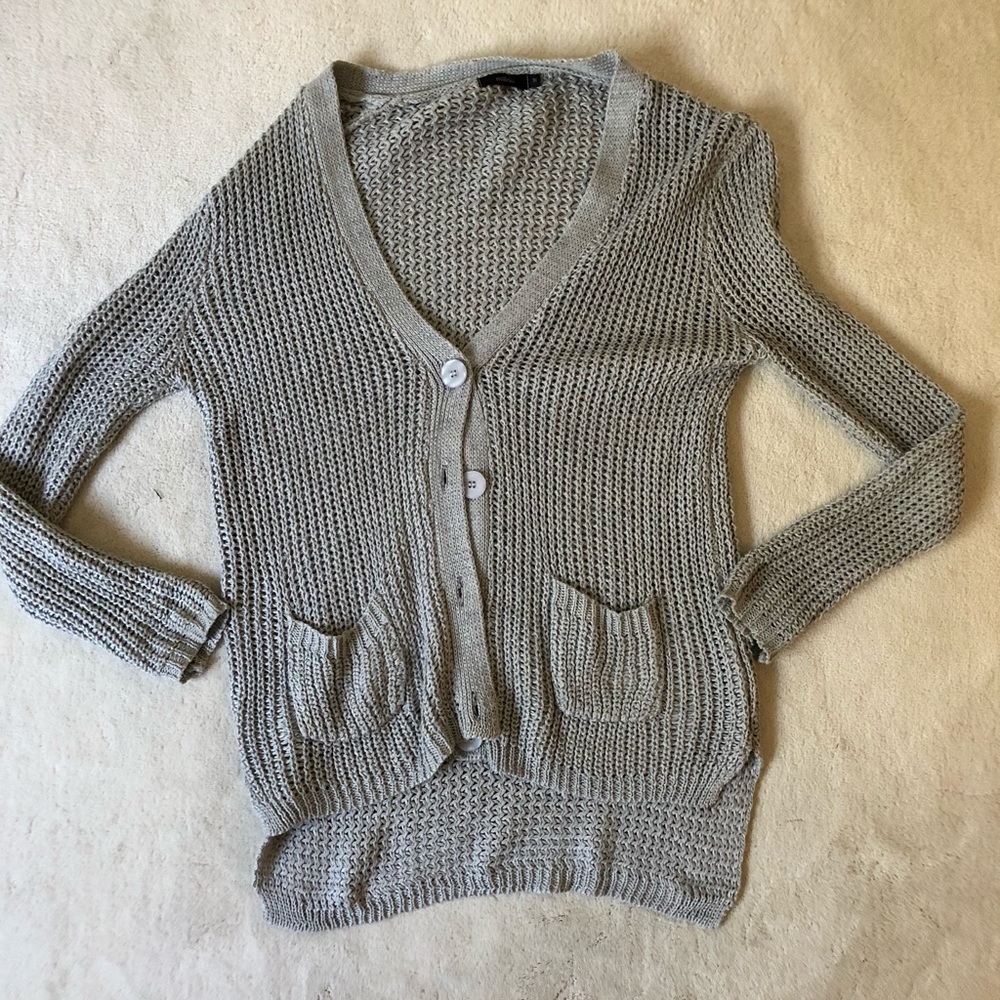 Grey knit cardigan